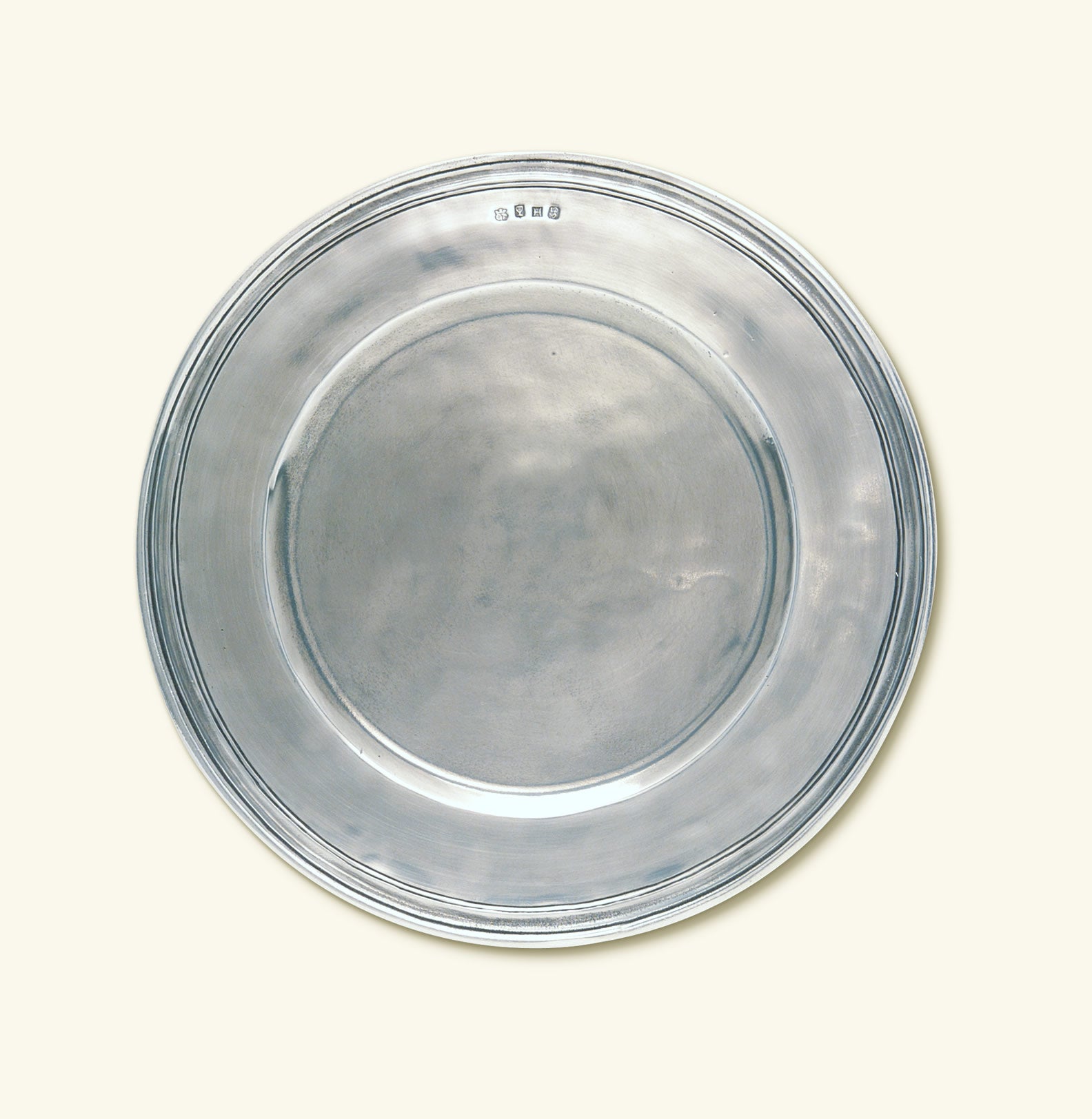 MATCH Pewter Scribed Rim Charger Large