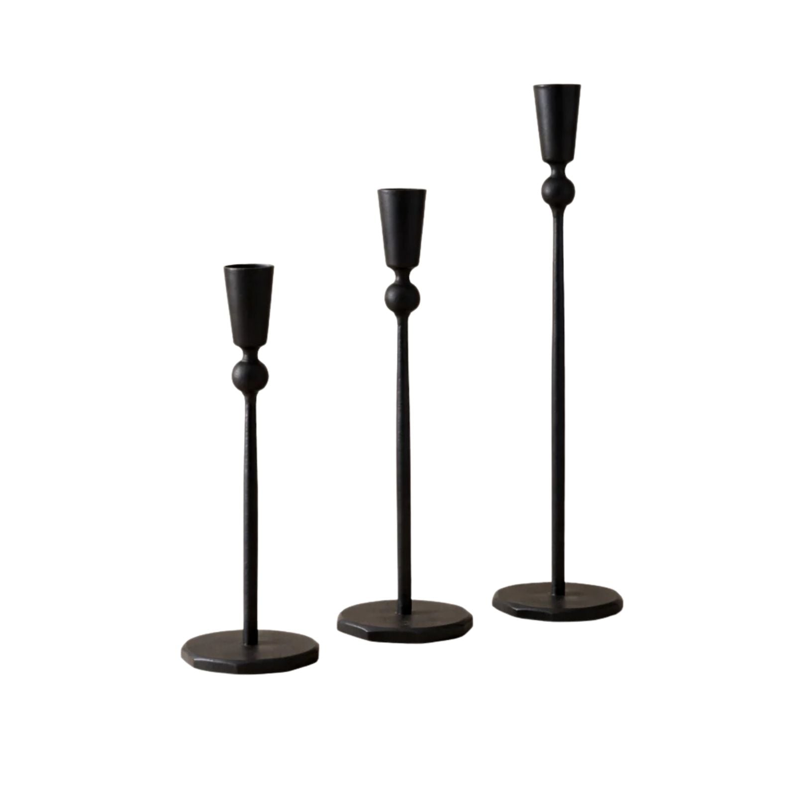 Black Iron Candle Stick Large 11"