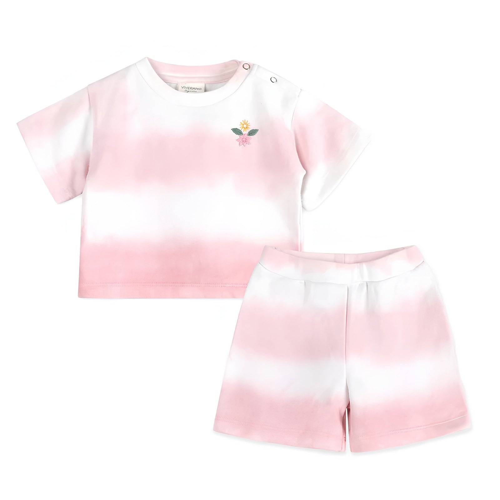 Tie Dye Tee Shorts Set - Blush Bloom 3-6M