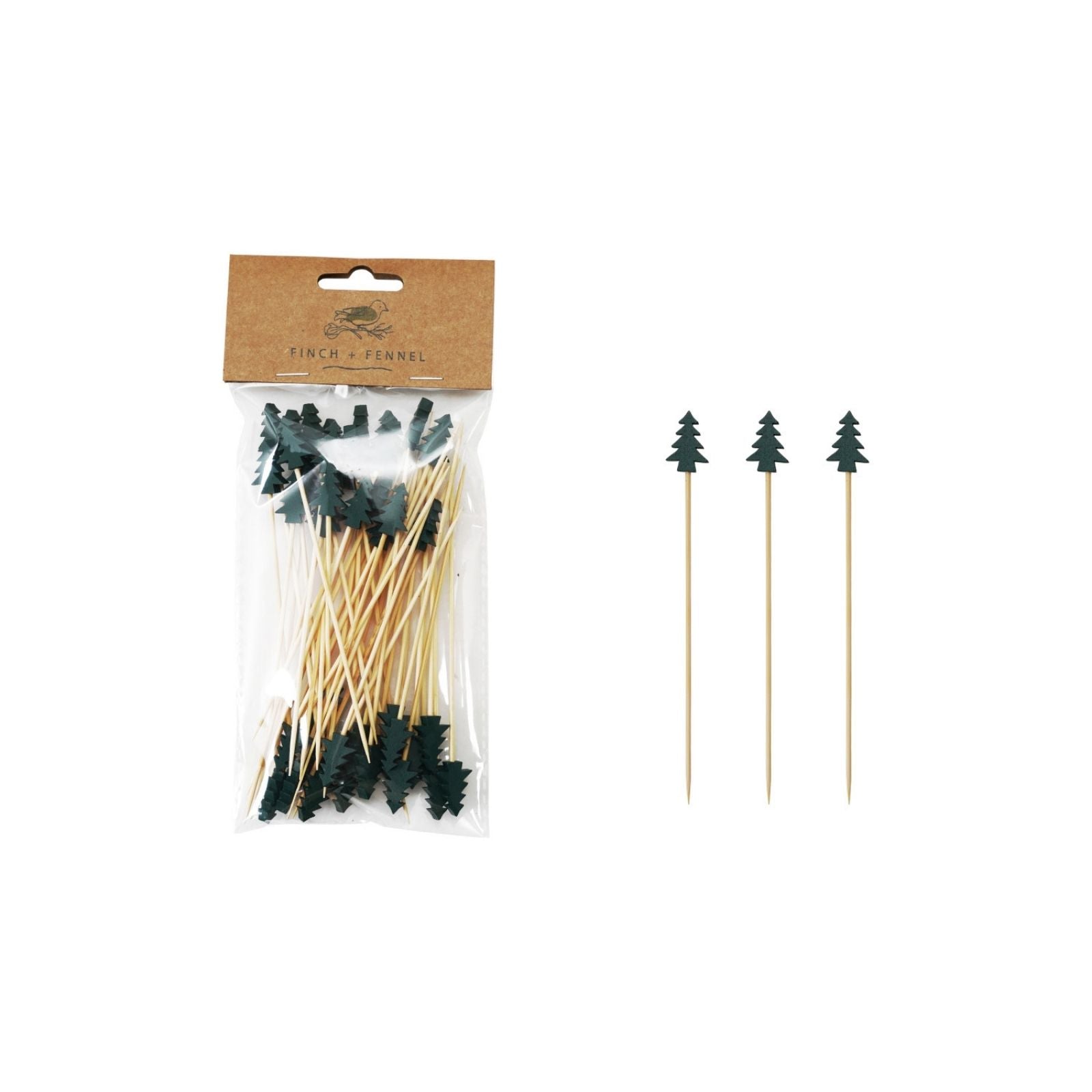 Bamboo Single Use Skewers Tree Handles