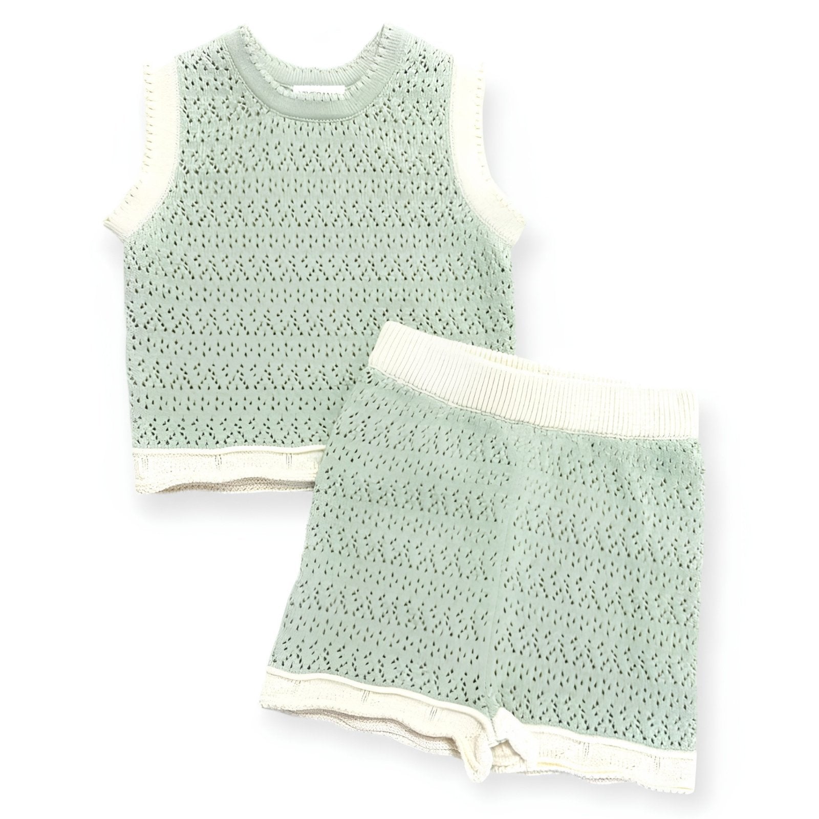 Poppy Baby Tank Shorts Set - Sage Green 3-6M
