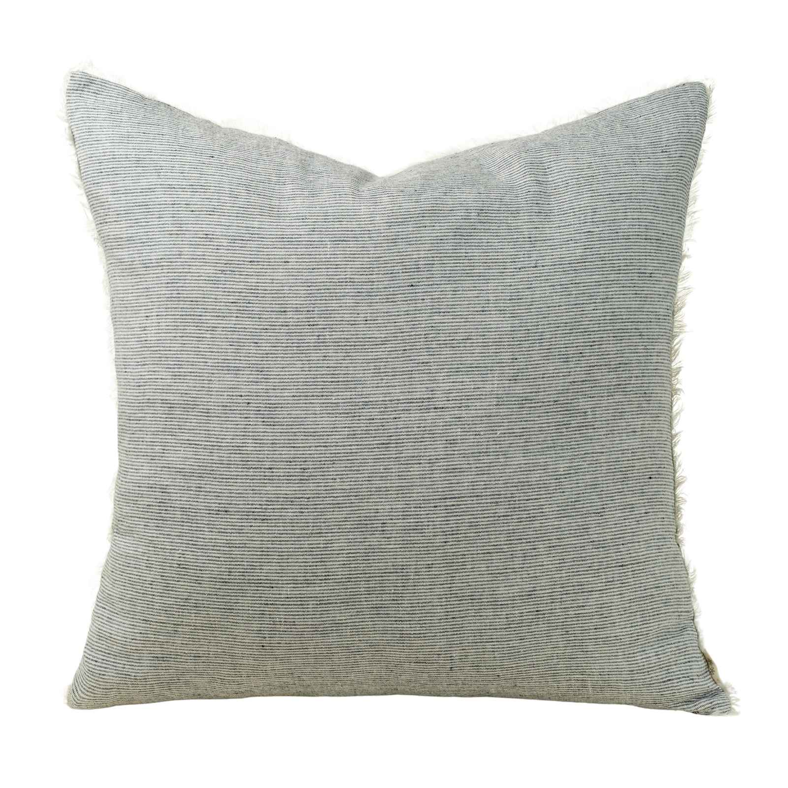 24x24 Lina Linen Pillow Navy Stripe