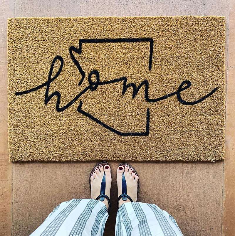 Arizona Home Doormat - urbAna is a local boutique home goods store located in Phoenix, Arizona specializing in home decor, party supplies, furniture, gifts, tabletop, and barware.