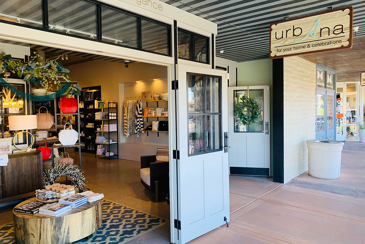 entrance - urbAna is a local boutique home goods store located in Phoenix, Arizona specializing in home decor, party supplies, furniture, gifts, tabletop, and barware.
